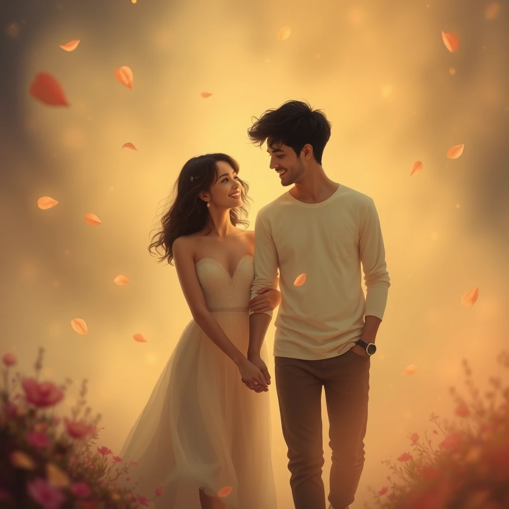 두 남녀가 걸어가는 모습