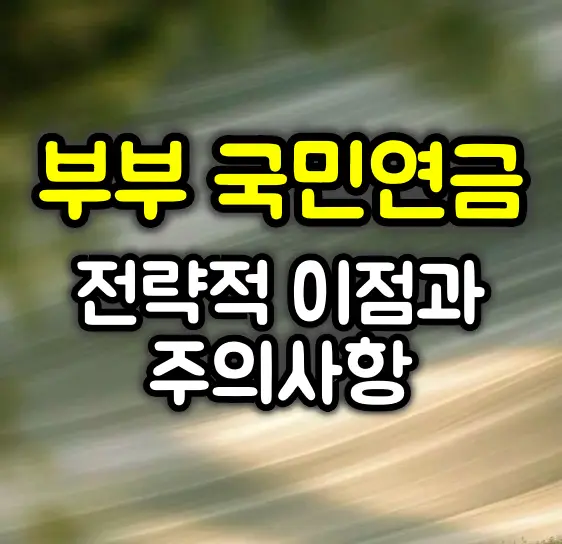 부부 국민연금 전략적 이점