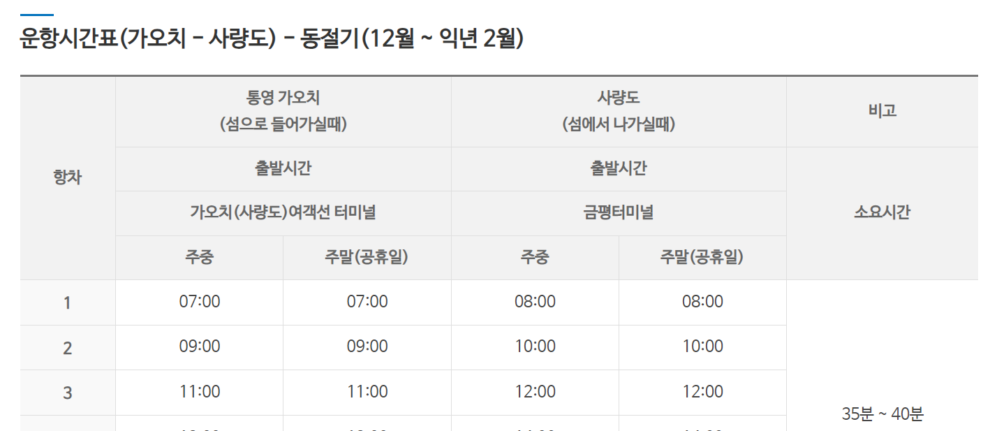 사량도 배시간, 통영 사량도 가는 방법 확인하기