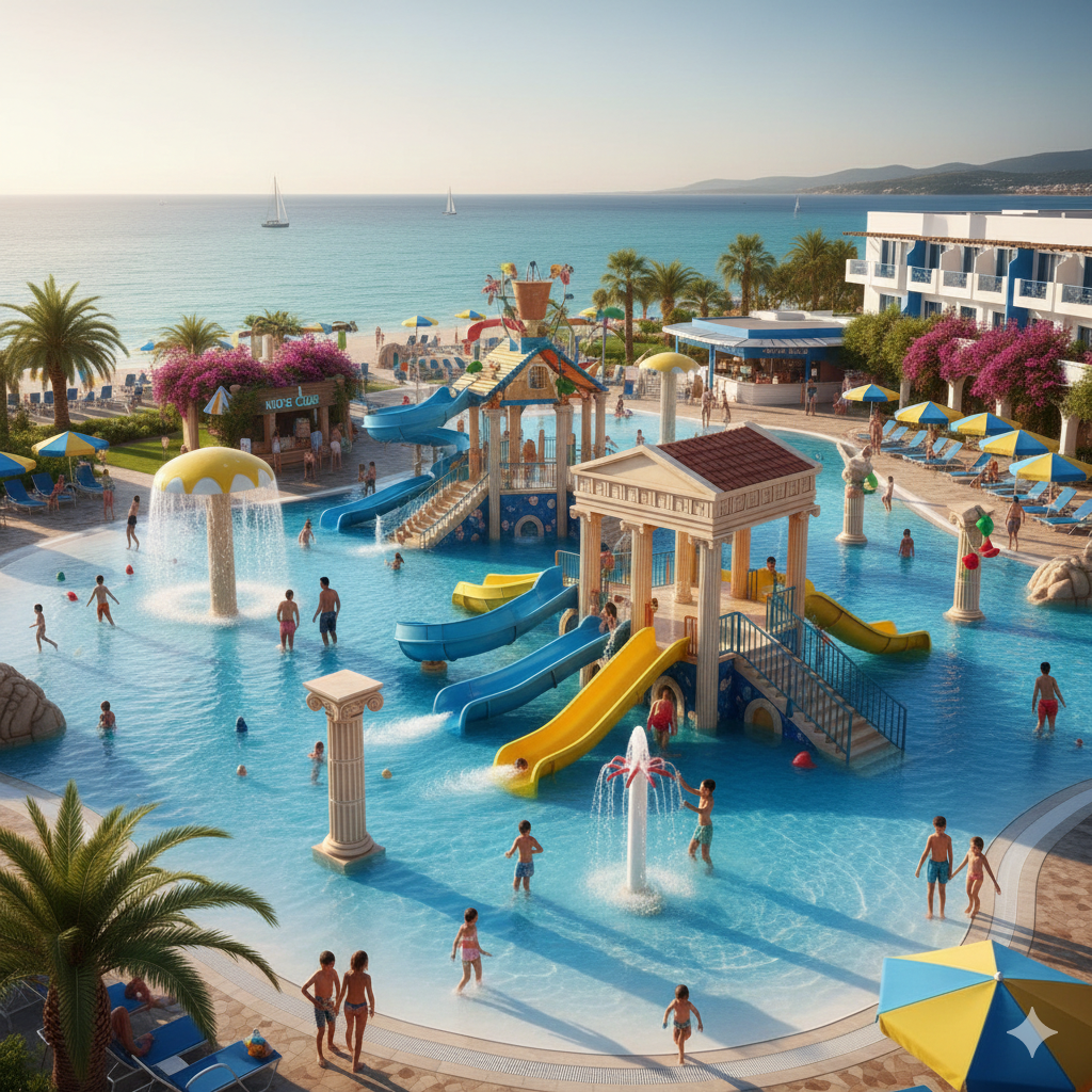 그리스 피라에 유명한 키즈 풀 리조트