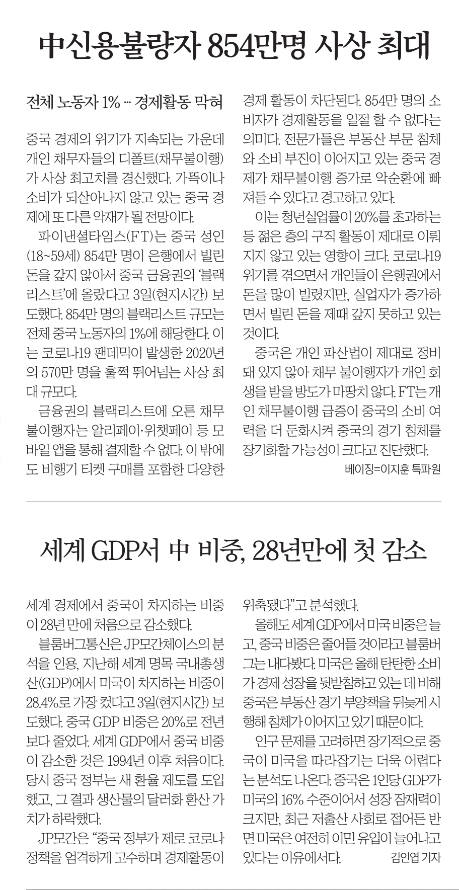 12월 5일 화 신문스크랩