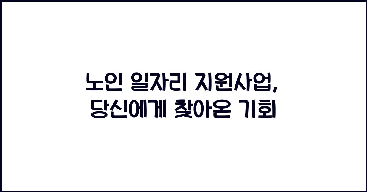 노인 일자리 지원사업