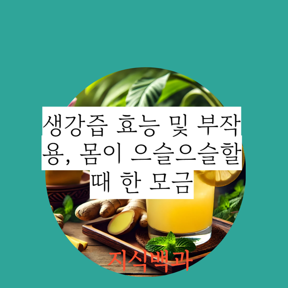 생강즙 효능 및 부작용, 몸이 으슬으슬할 때 한 모금
