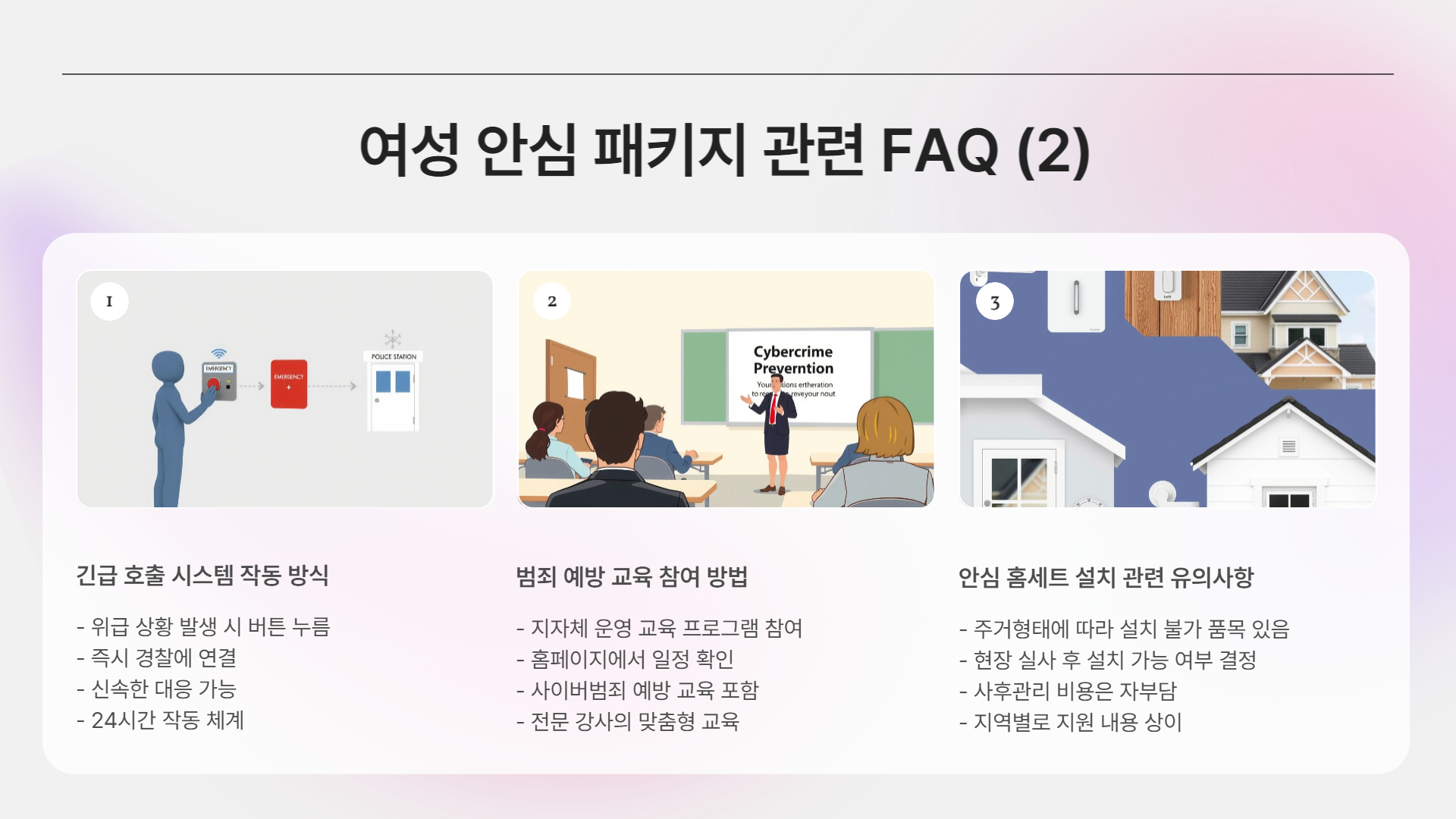 여성 안심 패키지, 여성 1인 가구를 위한 안전 지원 정책