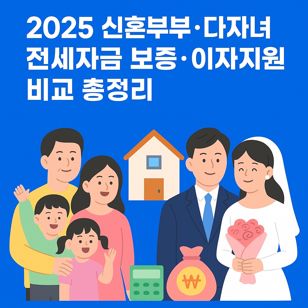 2025 신혼부부&middot;다자녀 전세자금 보증&middot;이자지원 비교 총정리