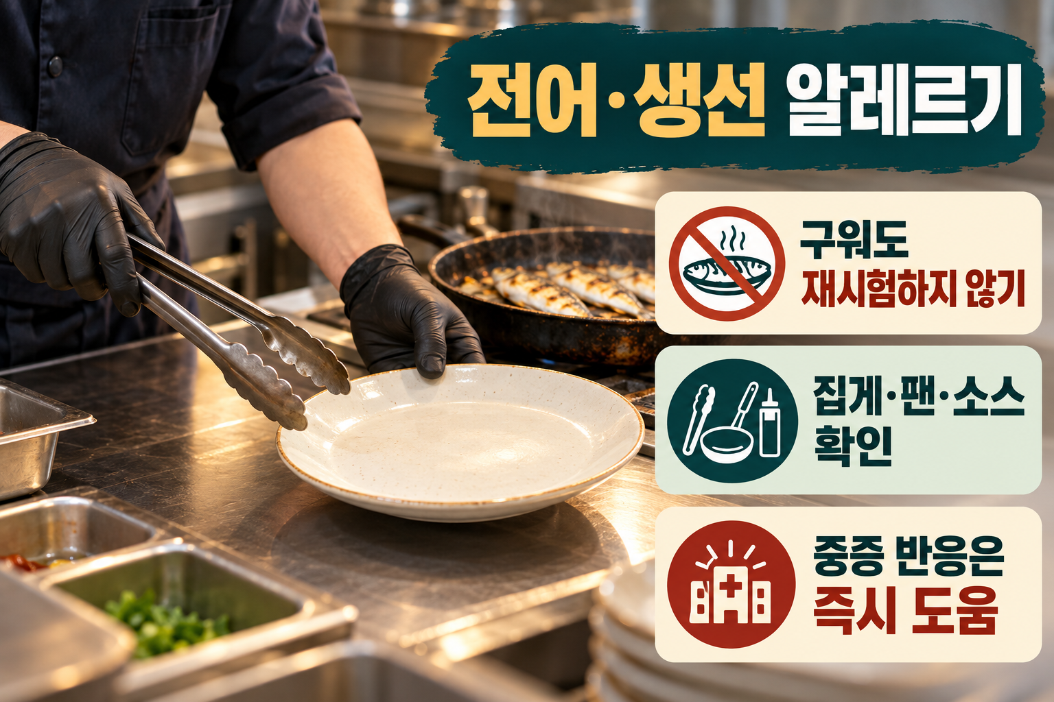 전어 &middot; 생선 알레르기는 구워도 임의로 시험하지 마세요 실사 인포그래픽