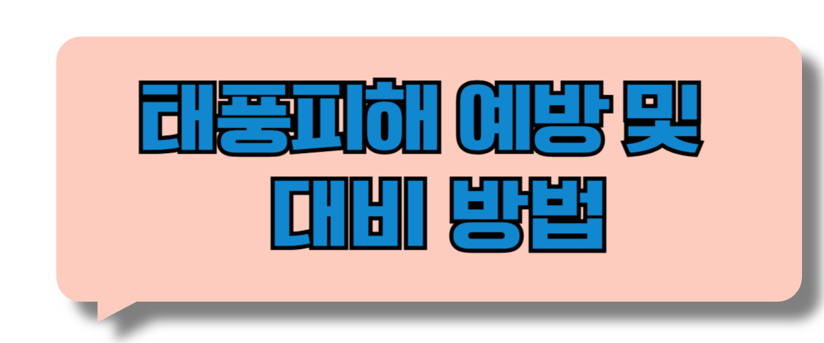 태풍 피해 예방 및 태풍 피해 대처 방법