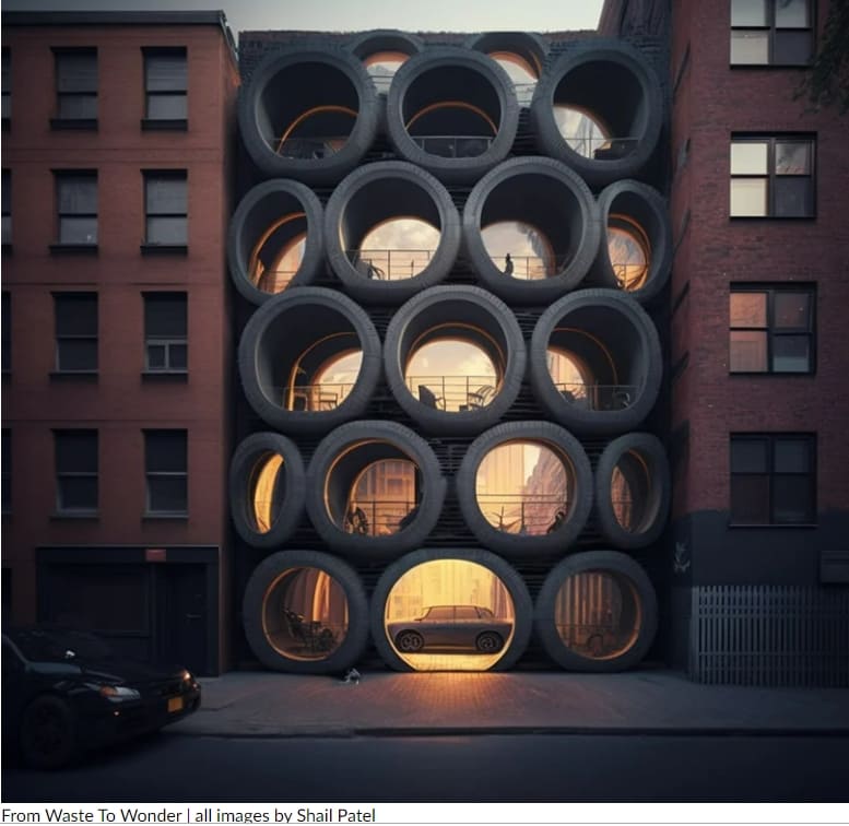 waste to wonder: AI envisions recycled tires as sustainable construction materials
