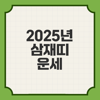 2025년 띠별 운세 및 삼재띠