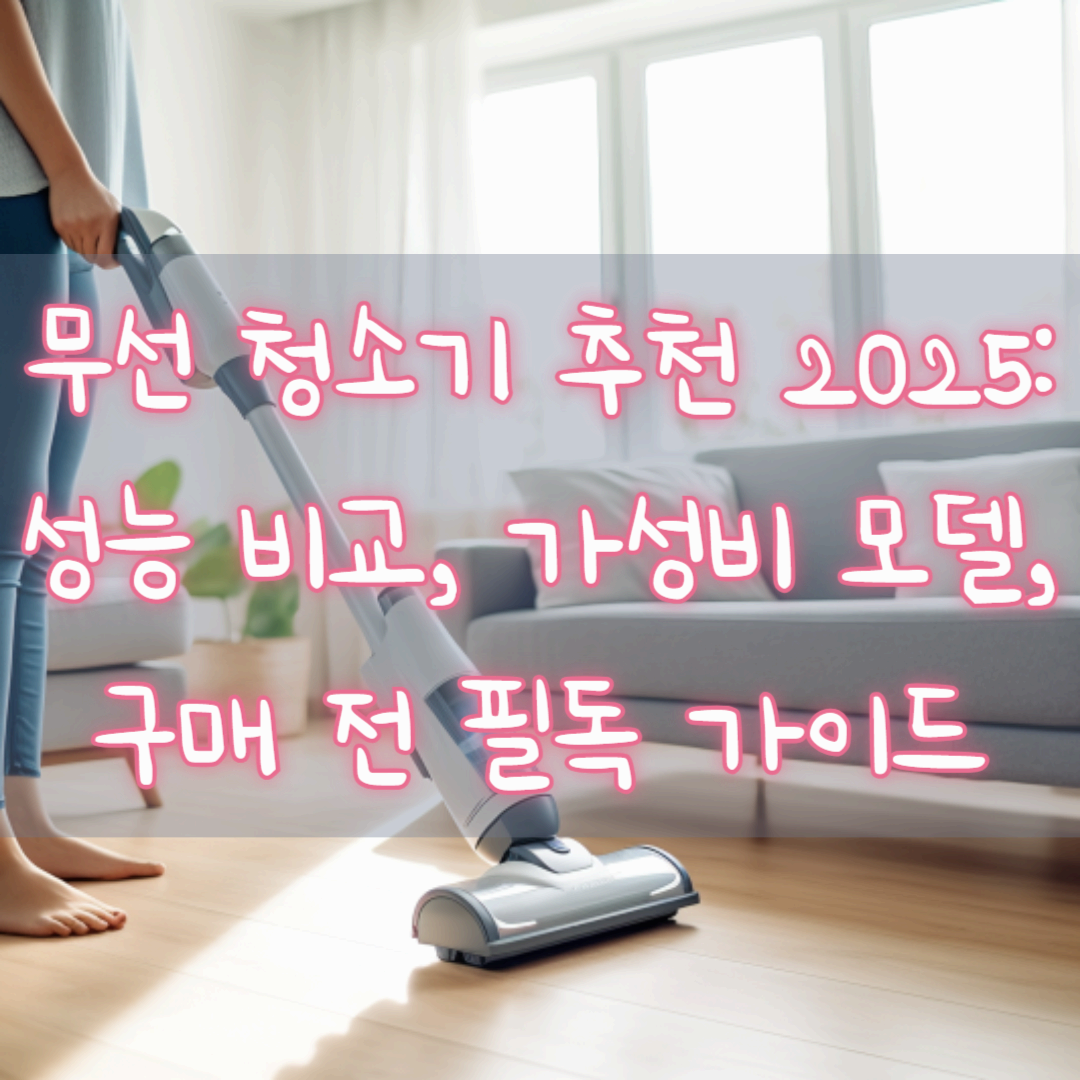 무선 청소기 추천 2025: 성능 비교, 가성비 모델, 구매 전 필독 가이드