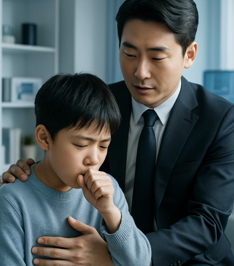 엄마 아빠의 따뜻한 손길로 등을 토닥토닥
