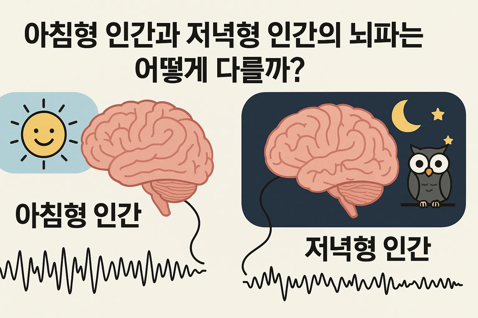 아침형 인간과 저녁형 인간의 뇌파는 어떻게 다를까?