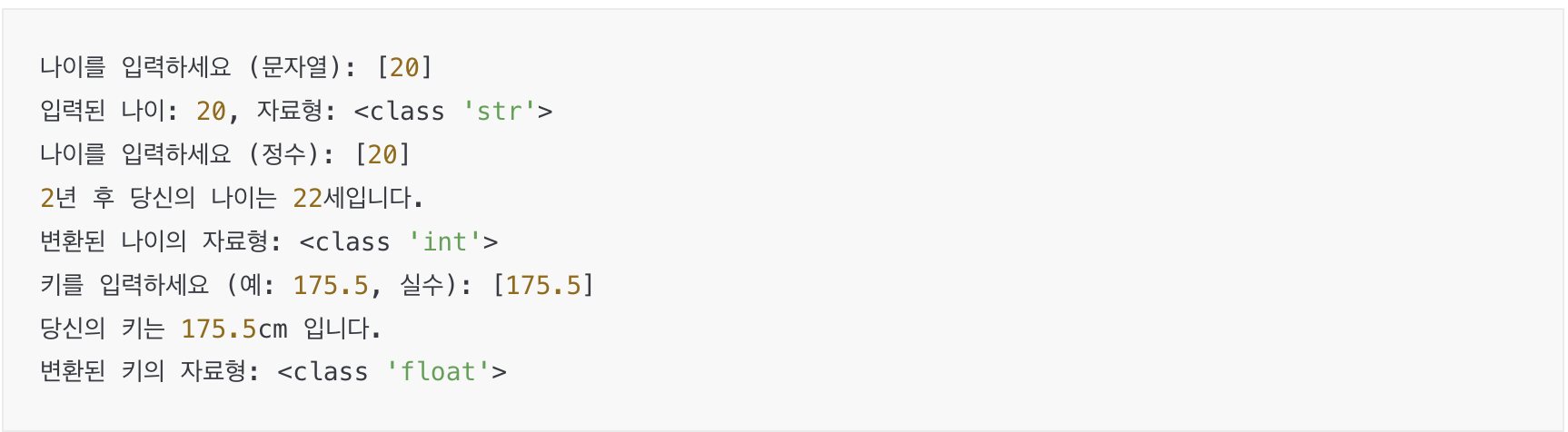 파이썬 print 결과 예시