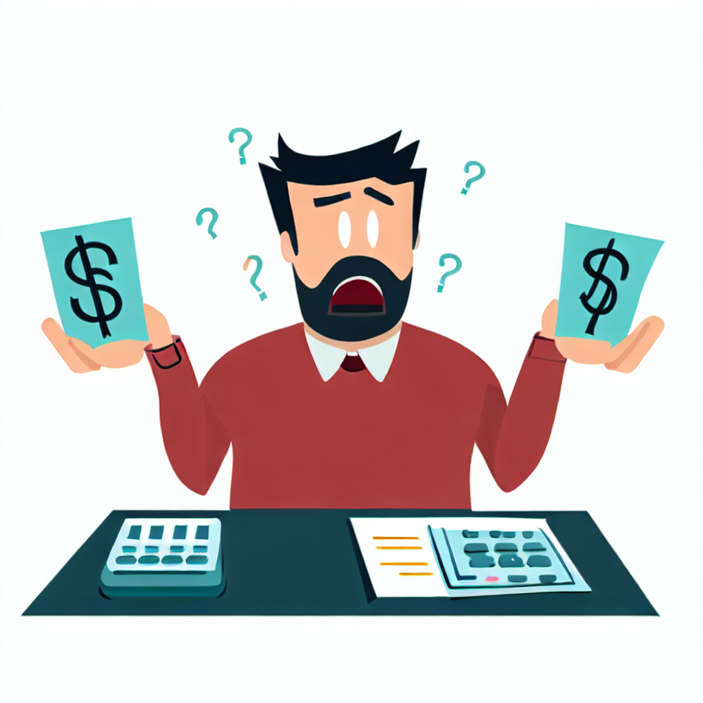 (Consider taxes and fees with confused man - Vector style Image)