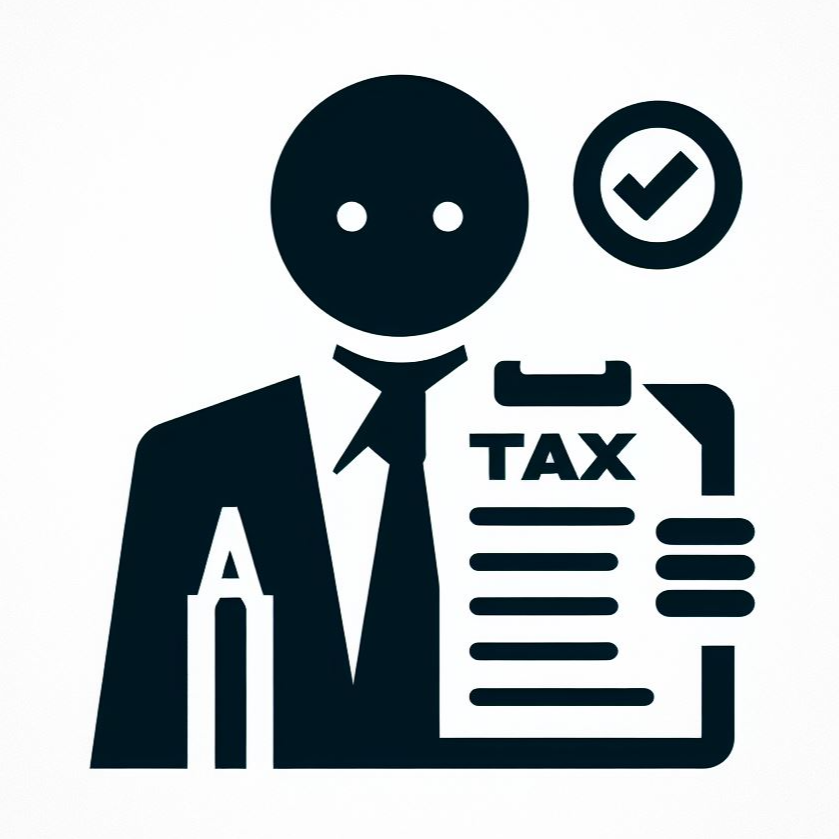 회사원과 세금 서류 로고