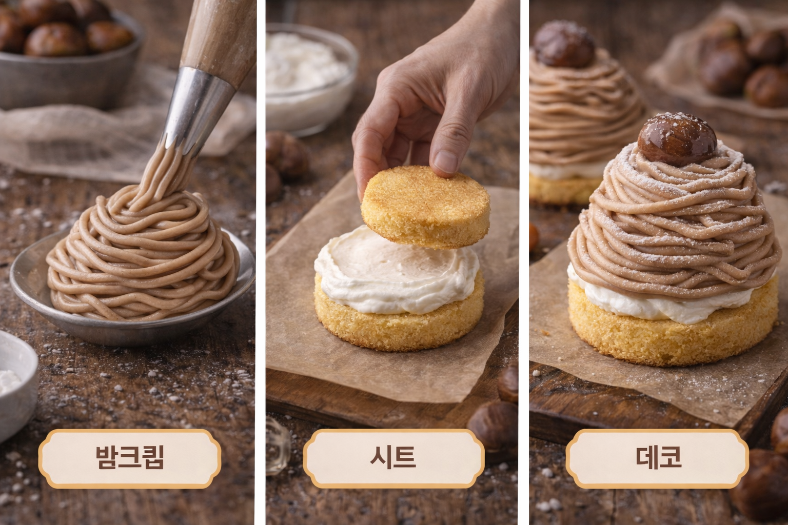몽블랑 밤크림 시트 데코 흐름 구조