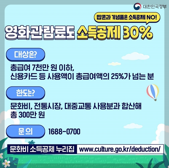 영환관람료 소득공제 문화비