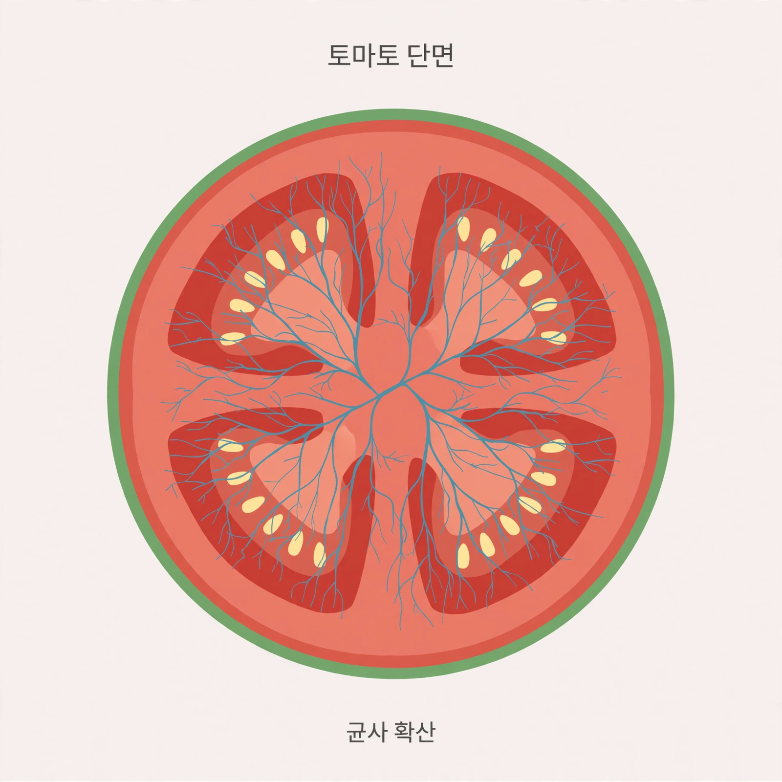 토마토 속 곰팡이 균사 도식