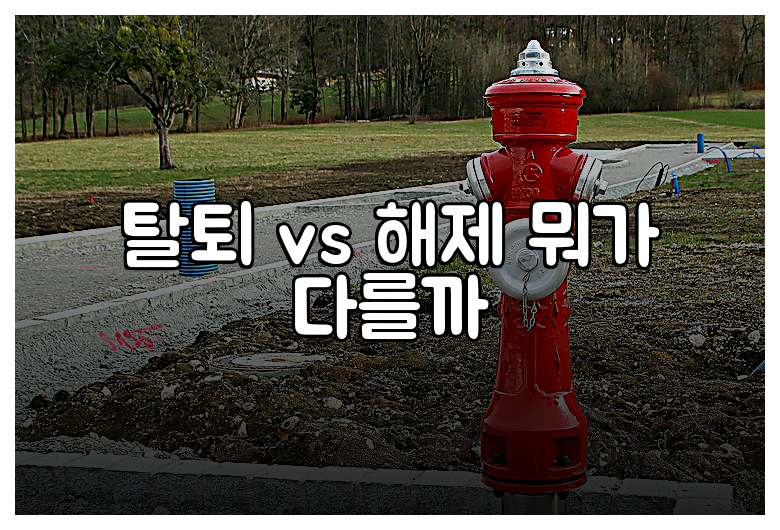 탈퇴 vs 해제 뭐가 다를까