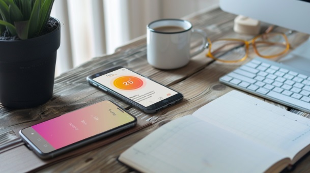 앱과 알람 등 생산성 도구를 함께 사용