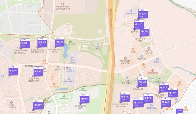 호매실지구아파트-가격추이