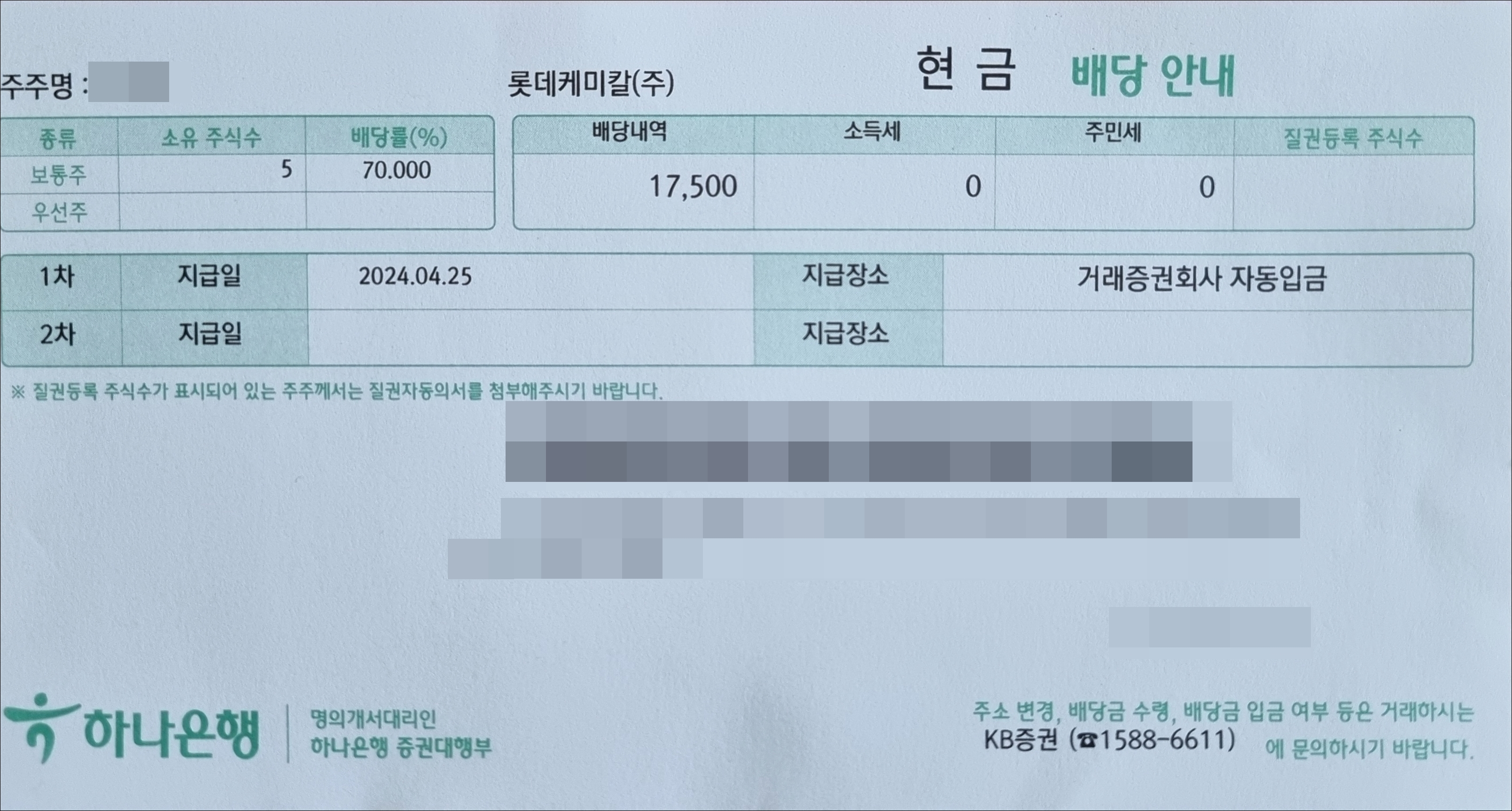 현금배당