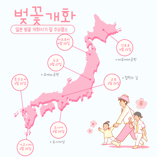 일본 벚꽃 개화 시기