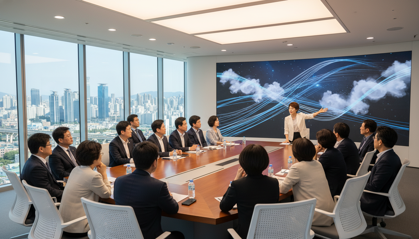 에너지 절약 정책의 실효성과 시민들의 참여에 대해 논의하는 한국 시민들의 모습.