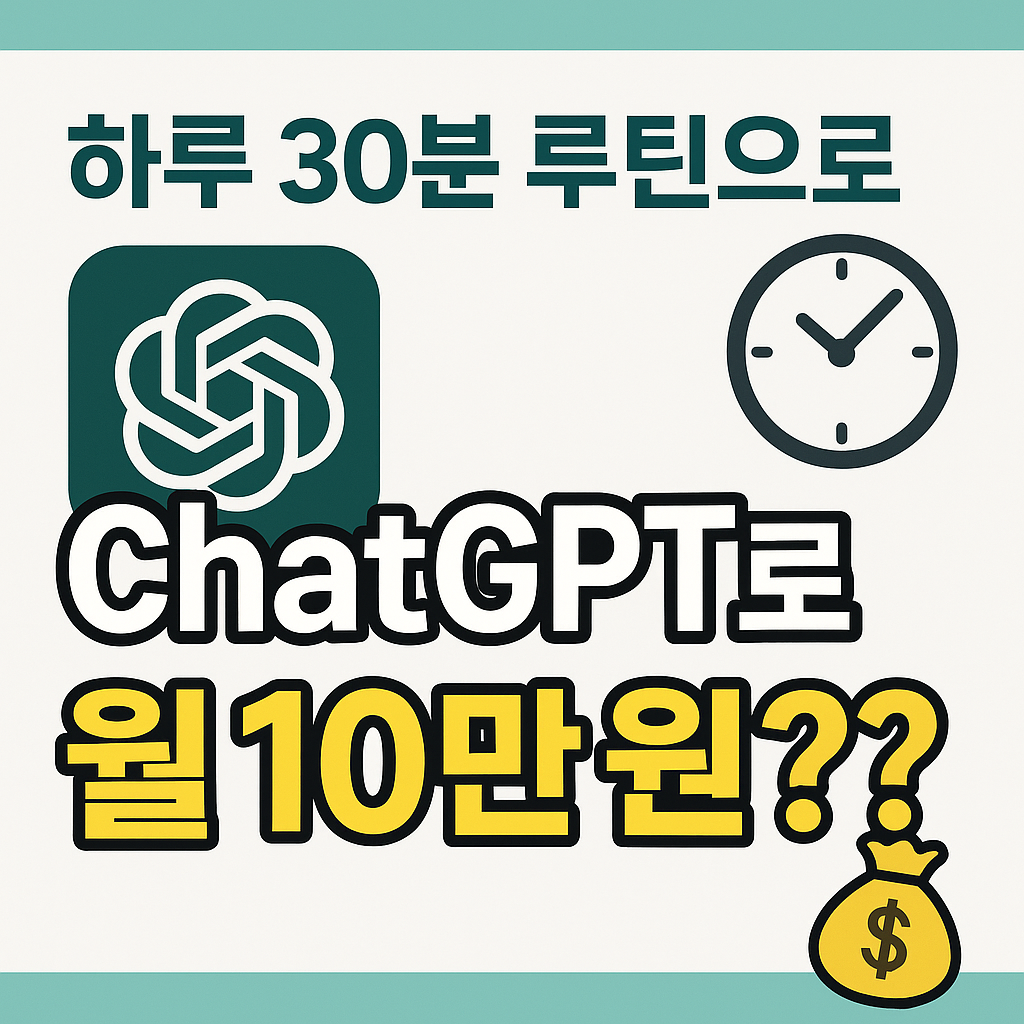 💰[실전 후기] ChatGPT로 월 10만 원 버는 3단계 루틴 공개 (+키워드 전략)