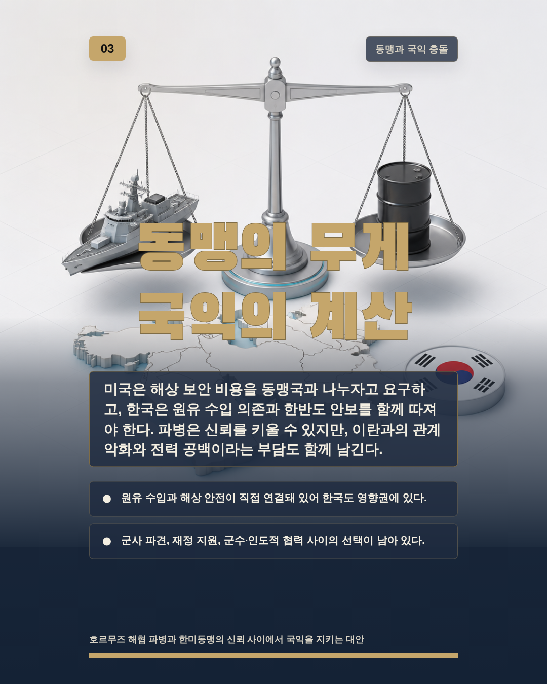 동맹의 무게 국익의 계산