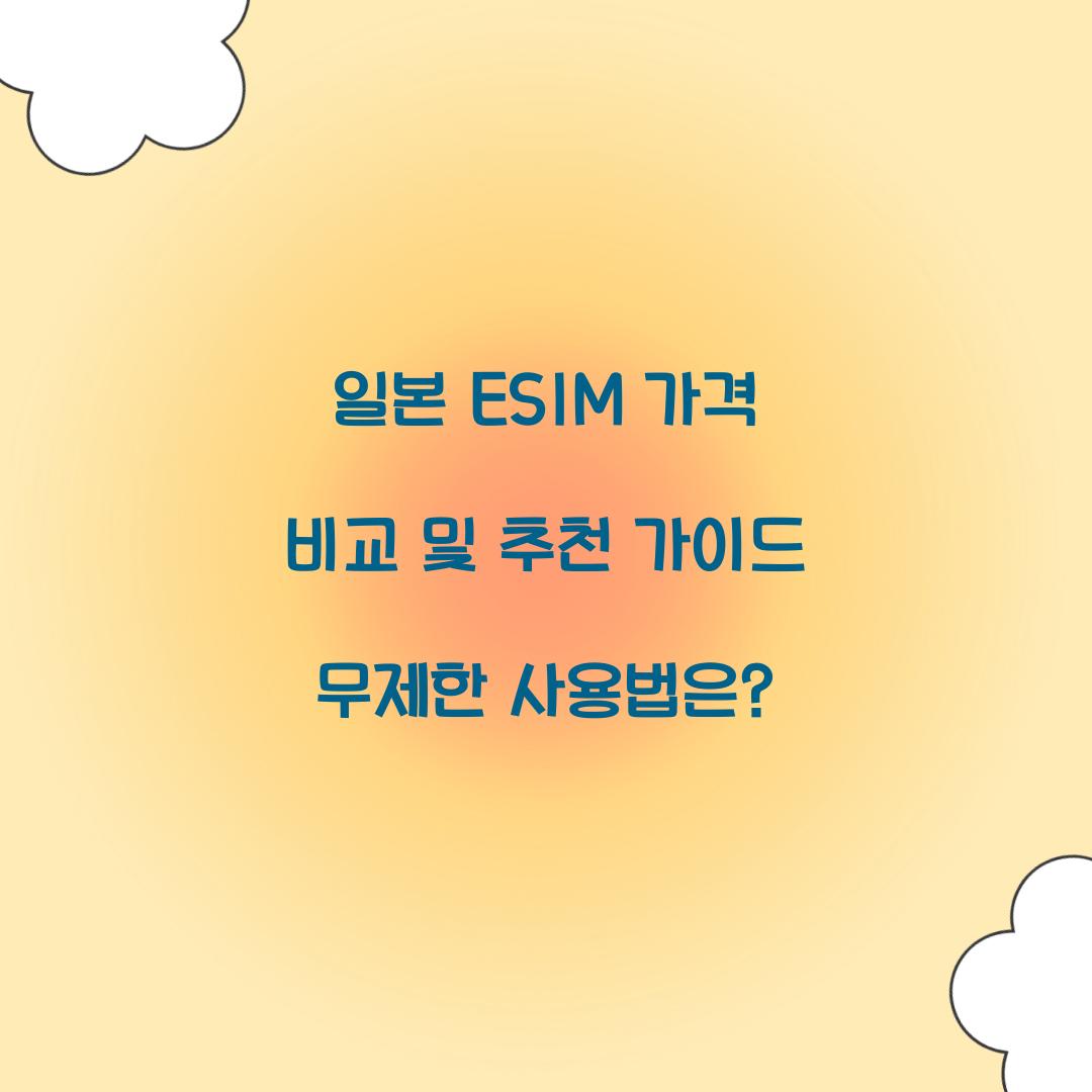 일본 ESIM 가격
