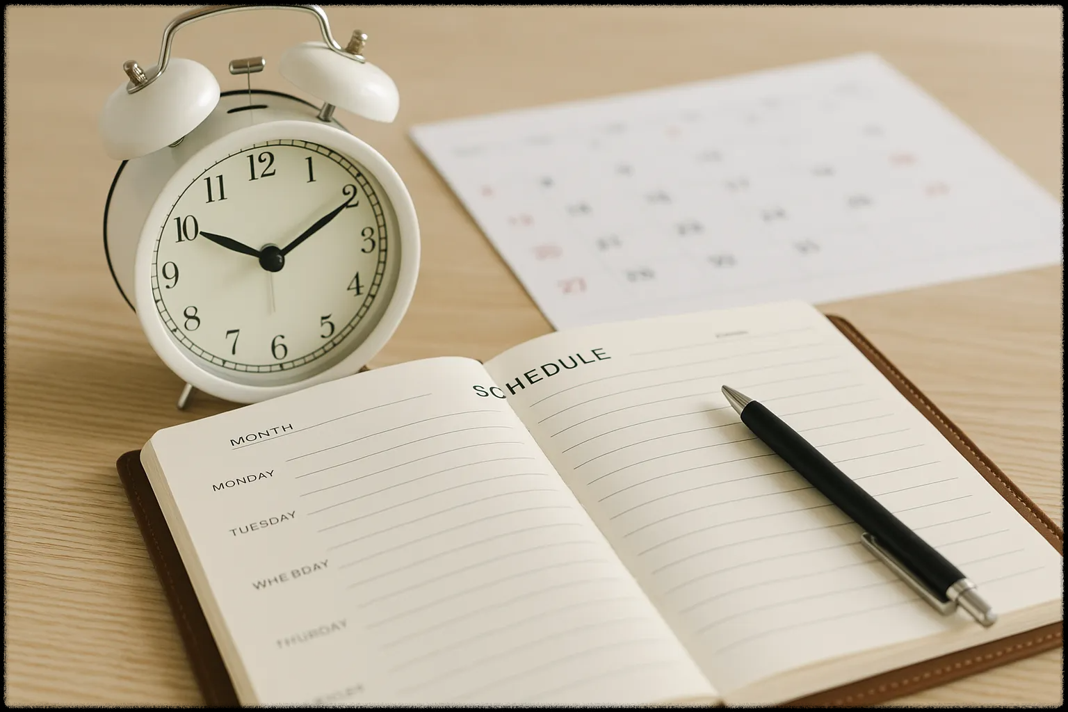 효율적인 시간 관리를 상징하는 장면