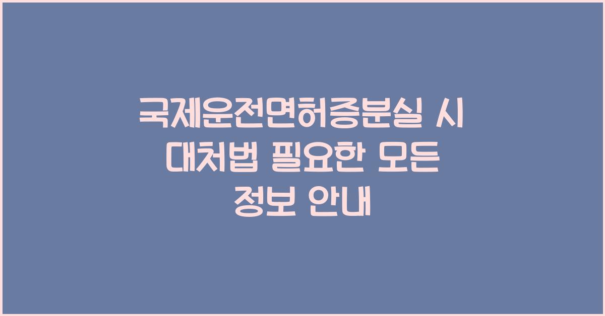 국제운전면허증분실