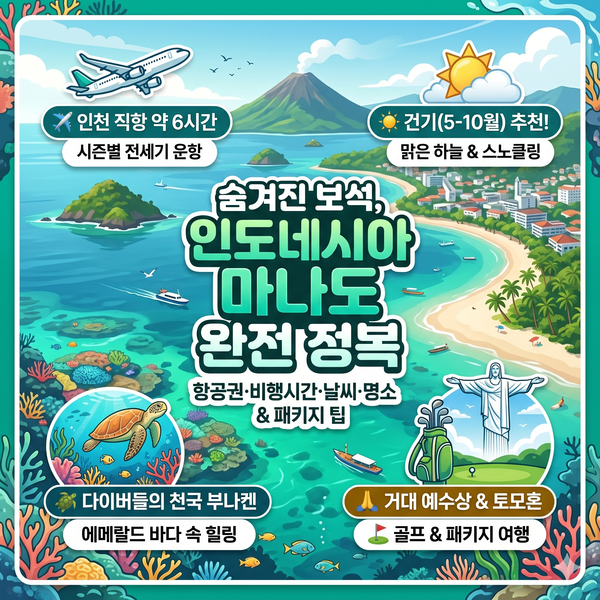 인도네시아 마나도 여행 직항 비행시간 날씨 정보 완벽 가이드