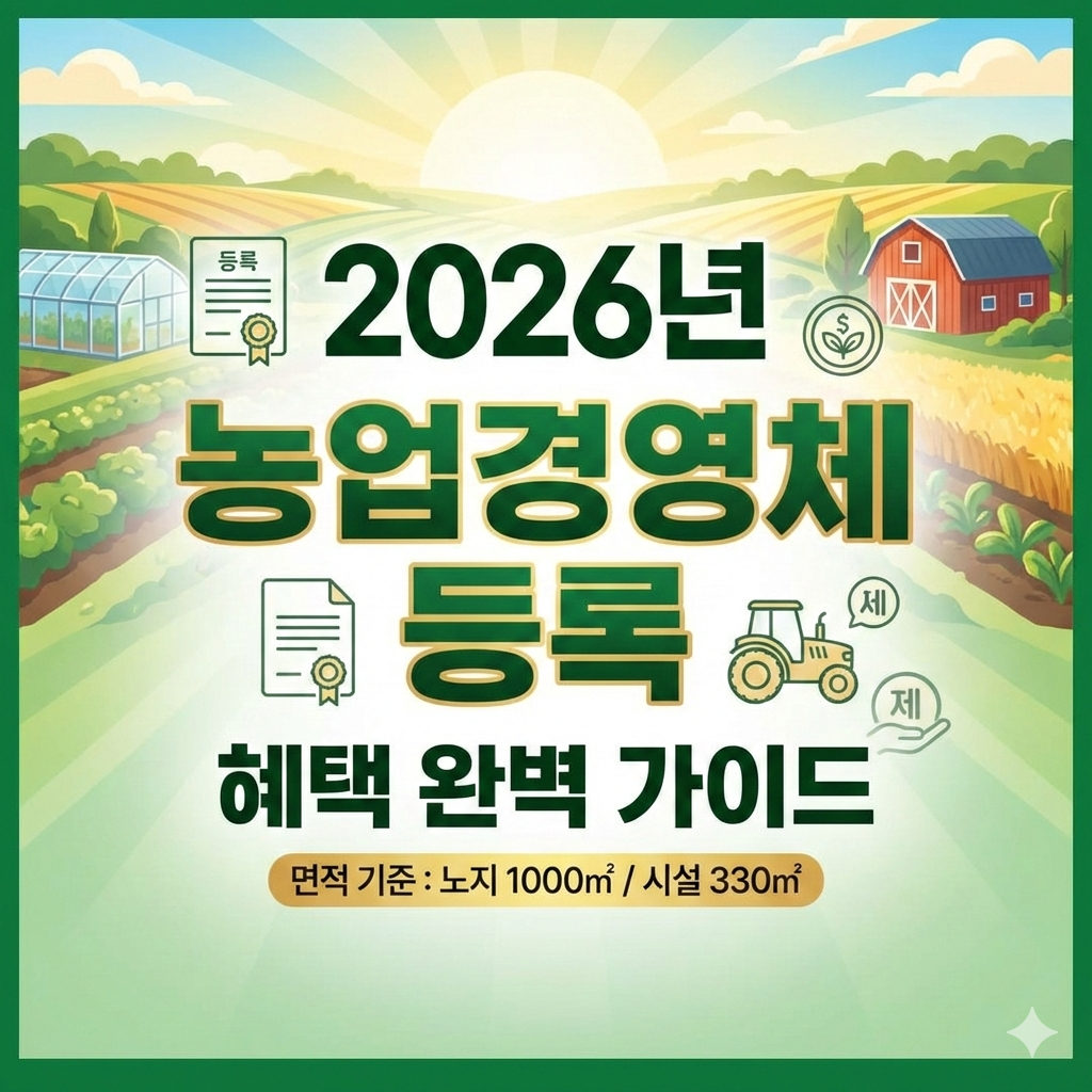 2026년 농업경영체 등록 조건 면적 기준 1000제곱미터와 혜택 완벽 가이드