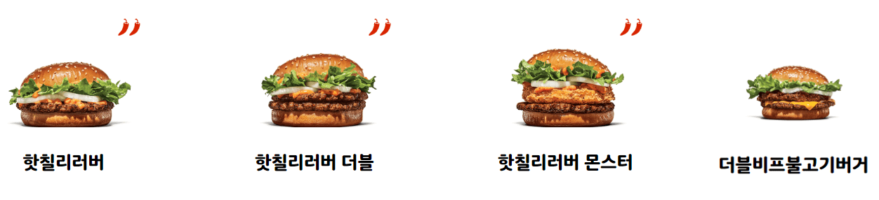 버거킹 칼로리 및 영양성분