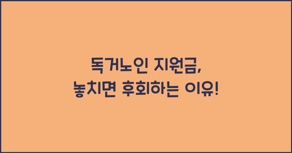 독거노인 지원금