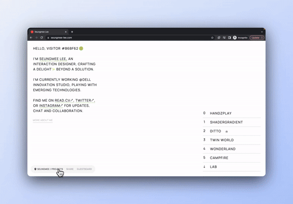 GIF of guestboard interaction