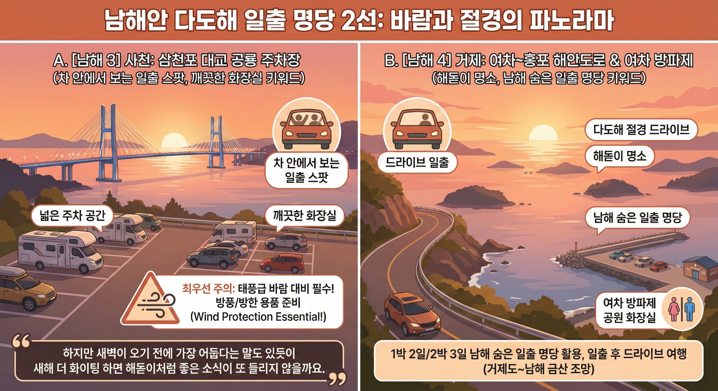 인파 대신 '차박 일출'인가? (해돋이 명소, 일출 명소 키워드 배치)