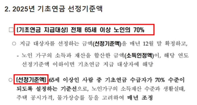 기초연금 수급자격 확인 재산 신청 방법 중복 수급 등 2025년 2.3% 인상