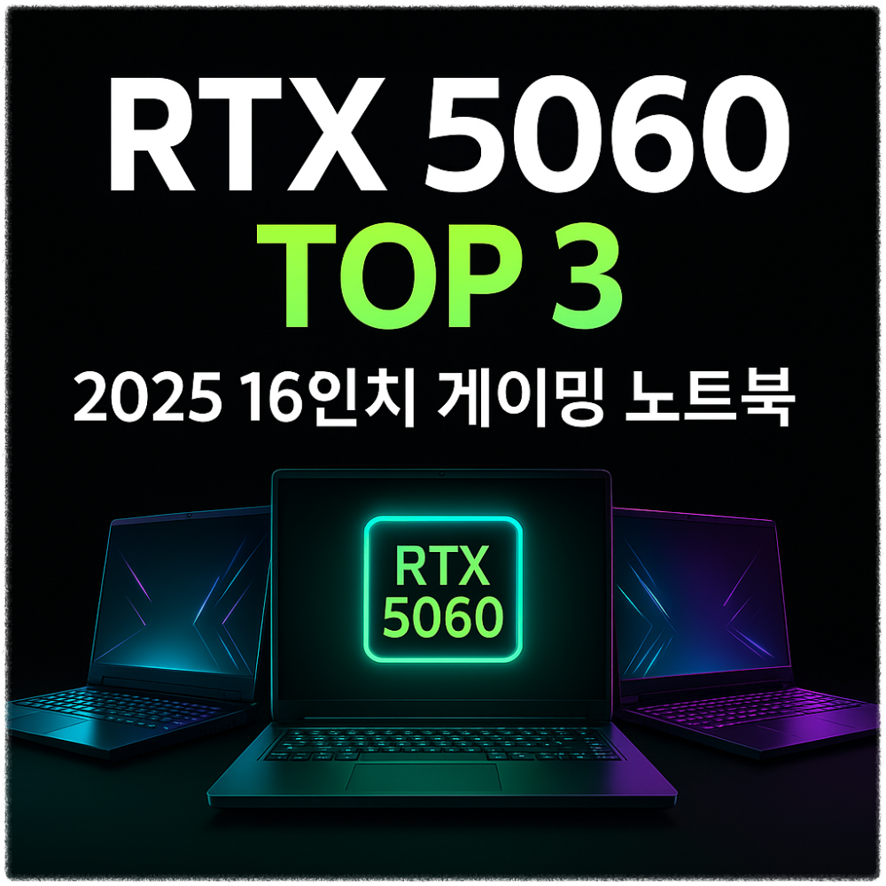 2025년 최강 RTX 5060 16인치 게이밍 노트북 추천 TOP 3 비교 썸네일