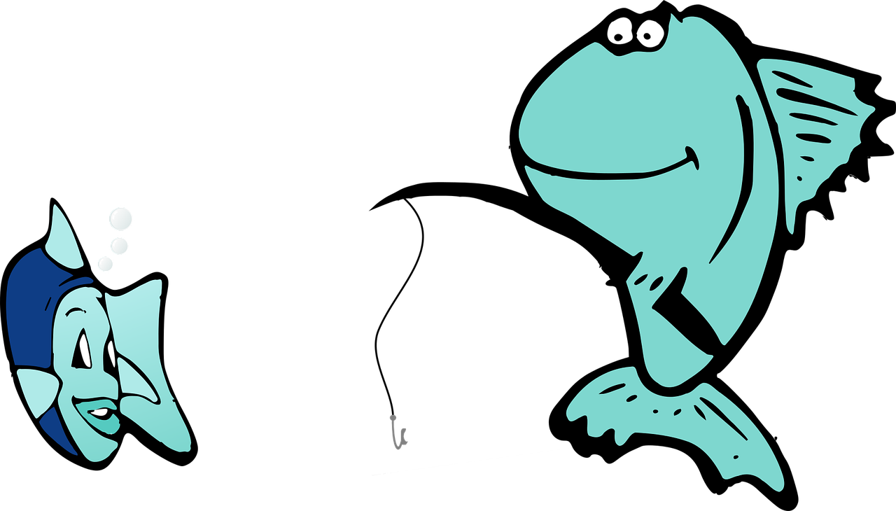 물고기가 낚시하는 모습