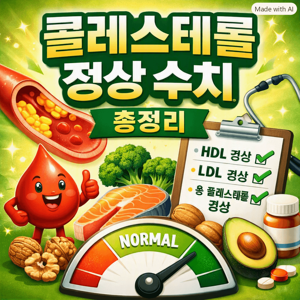 콜레스테롤 정상 수치 총정리, HDL LDL 중성지방 관리법