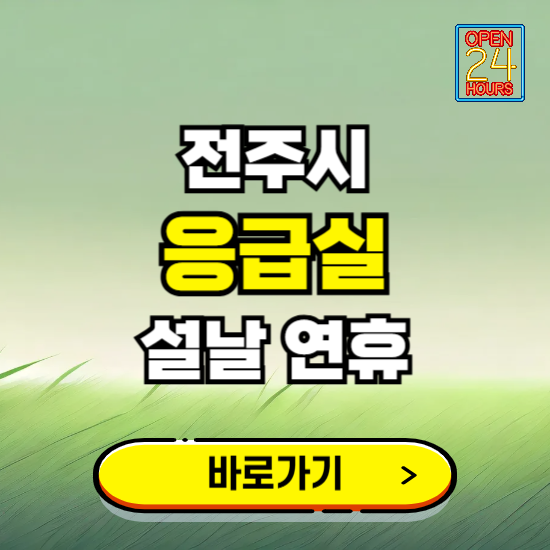 전주시 설날 연휴 비상진료 응급실 병원 찾기 ❘ 내근처 24시 야간 심야 휴일 가능한 곳