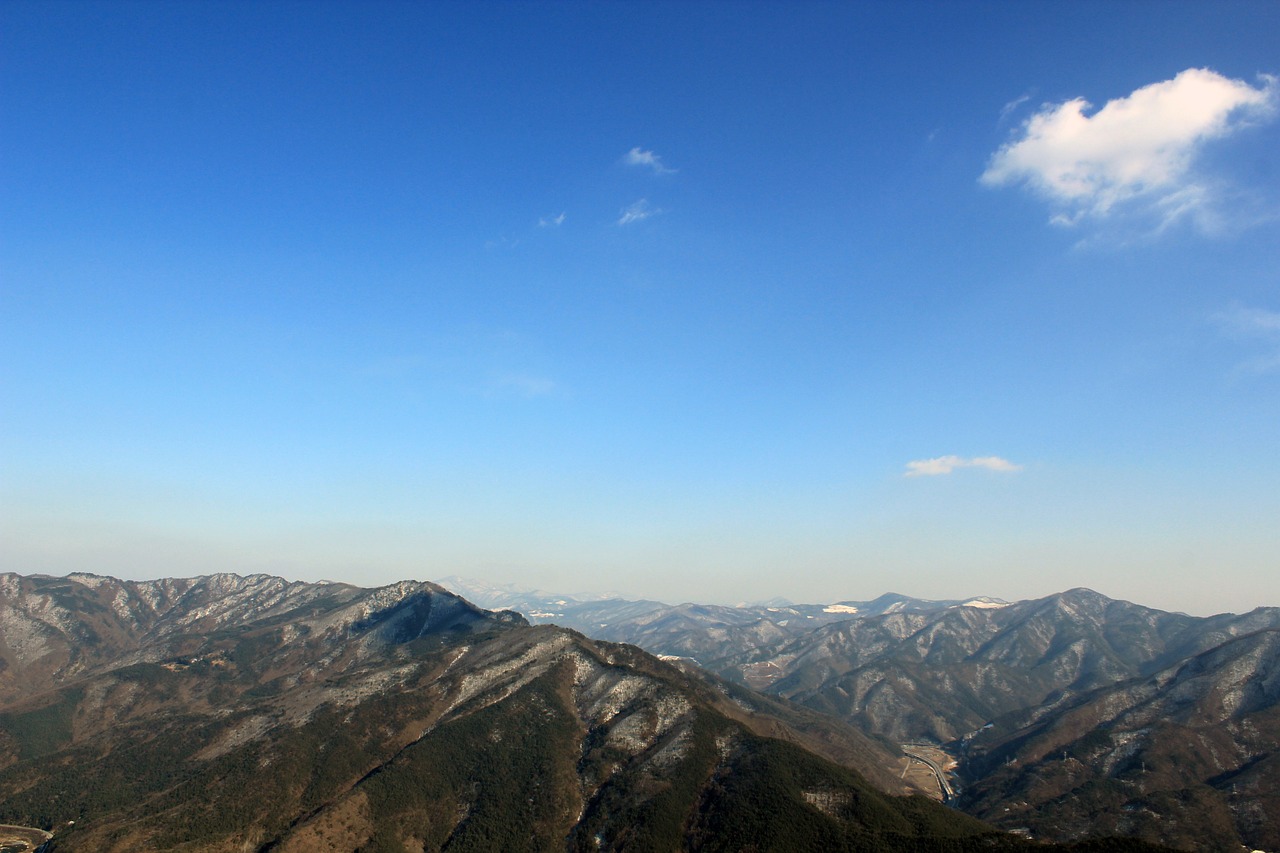 강원도 정선 산 하늘 상단 사진