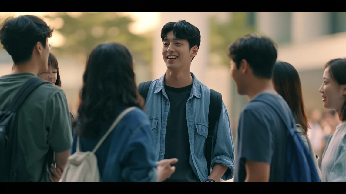 소모임 어플로 만난 낯선 사람들과 첫 만남을 갖는 모습