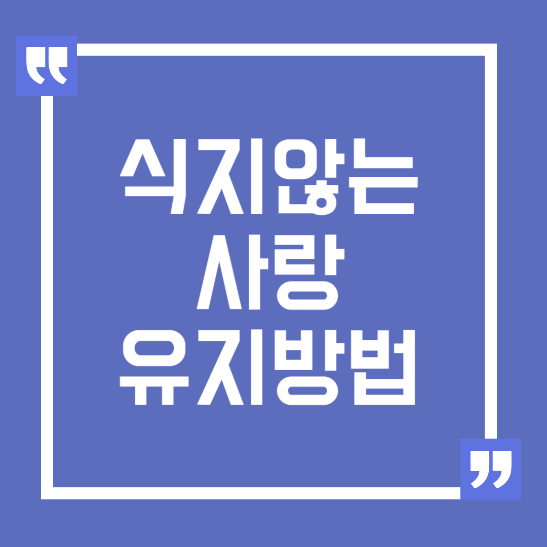 오래된 연인이 식지 않는 사랑 유지하는 방법
