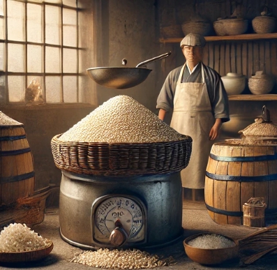 발효 중 밥알이 떠오르는 모습