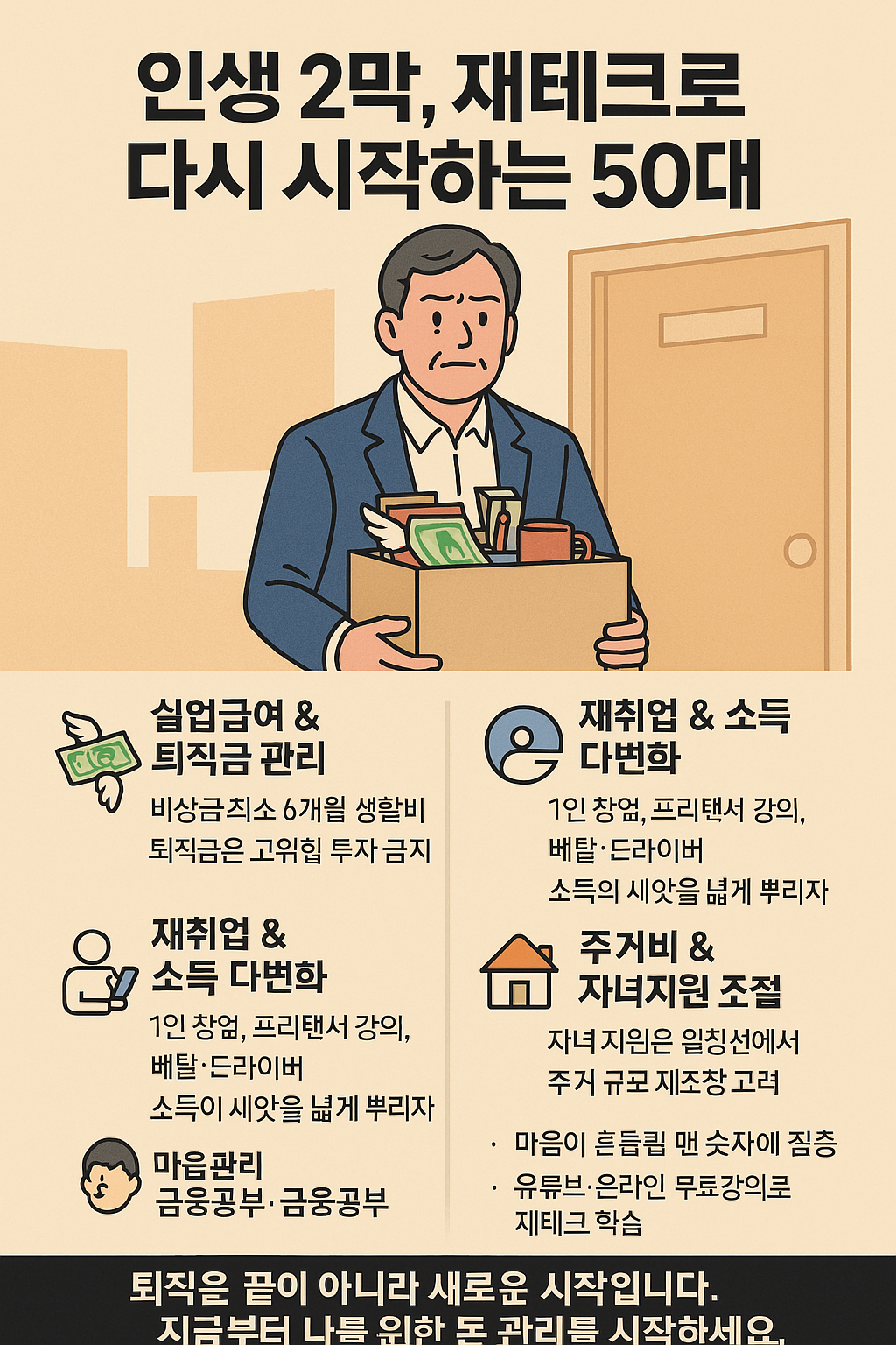 권고사직 당한, 50대 가장의 황금기 재테크 전략