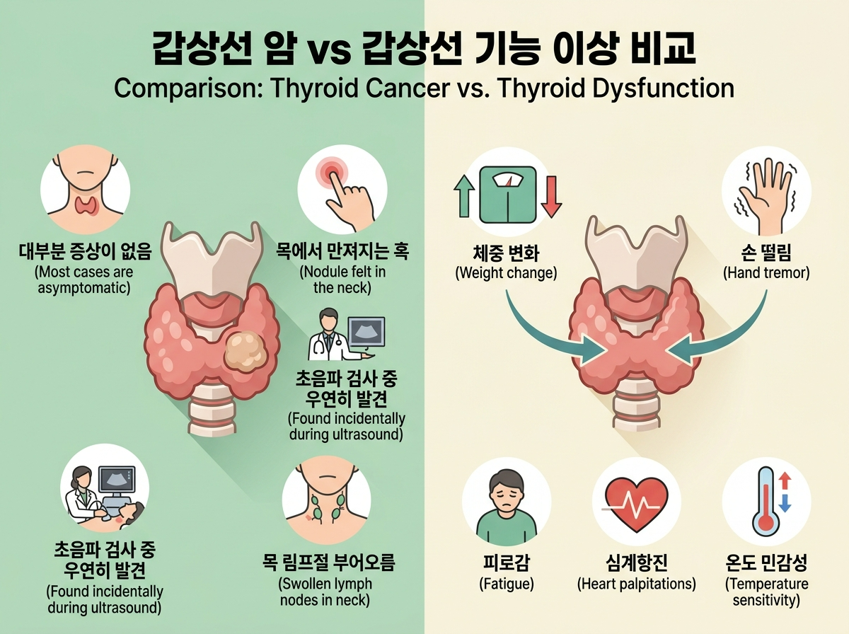 갑상선암 갑상선기능이상 차이 구분